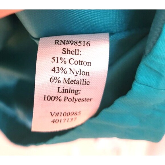 Cold Water Creek Woman’s Size 18 Teal Zip Windbreaker Light Jacket 3/4 Sleeve - Picture 4 of 6